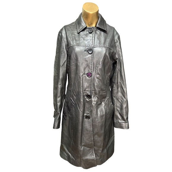 Danier Jackets & Blazers - Danier Black Soft 100%Leather Trench Coat